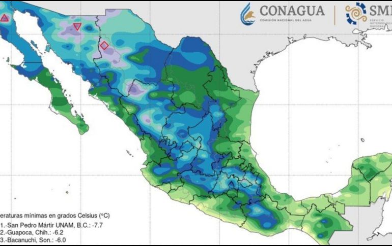 El clima de México estará marcado por lluvias frecuentes y temperaturas más moderadas en 2025 gracias a la influencia de La Niña. X/ @conagua_clima.