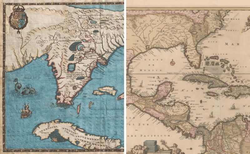  El mapa de Ortelius de 1584 y el de De Bry de 1591 ya utilizaban el término Golofo de México. REDDIT 