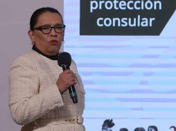 La secretaria de Gobernación, Rosa Icela Rodríguez, comunicó que ya se han instalado 10 centros de atención en los estados fronterizos para recibir a migrantes mexicanos deportados de Estados Unidos. SUN/G. Pano.