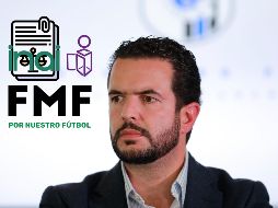 Íñigo Riestra, secretario general de la FMF, en la conferencia del recuento de daños de aquel Querétaro vs Atlas del 2022.  IMAGO7 / ARCHIVO