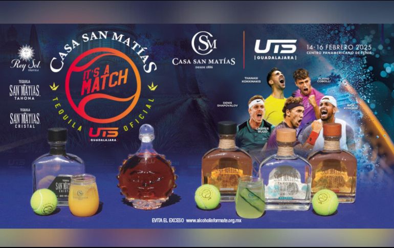 Durante el evento, Casa San Matías presentará una selección de sus tequilas premium, como San Matías Tahona, San Matías Cristal y Rey Sol, junto con una coctelería exclusiva. ESPECIAL