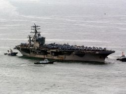USS Nimitz histórico portaaviones de los Estados Unidos y uno de los que ayer navegaron cerca de Ensenada. AP/Archivo