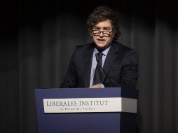 Milei explicó las razones por las que Argentina salió de la OMS. EFE / Ennio Leanza