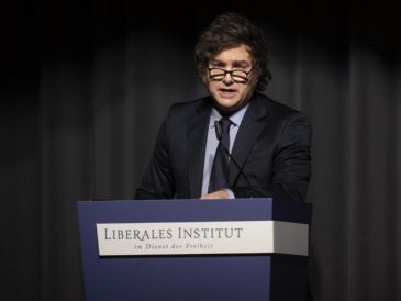 Milei explicó las razones por las que Argentina salió de la OMS. EFE / Ennio Leanza