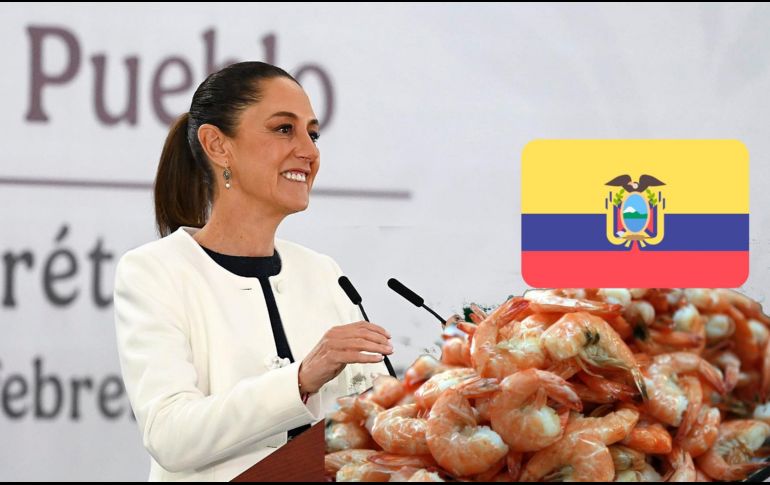 El presidente ejecutivo de la Cámara Nacional de Acuacultura (CNA) de Ecuador respondió a las declaraciones de Sheinbaum sobre los camarones ecuatorianos. EFE / Presidencia De Mexico