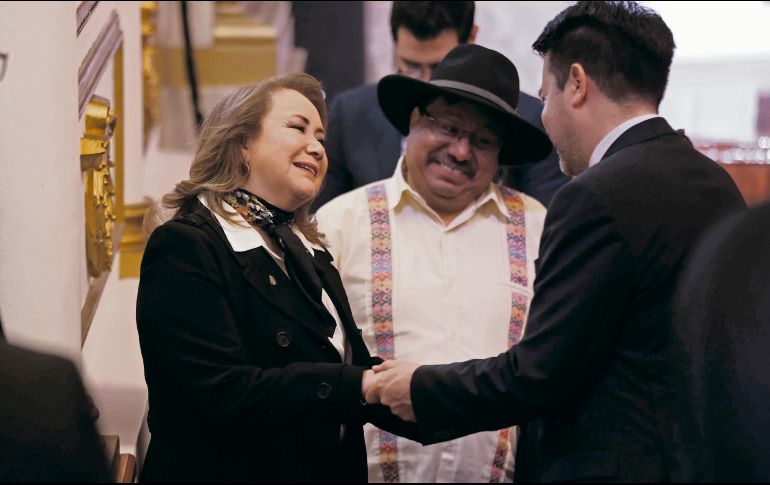 Yazmín Esquivel durante el acto por el Aniversario de la Constitución. EL UNIVERSAL