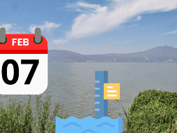Este es el nivel de agua que registra el lago de Chapala al día de hoy viernes 07 de febrero de 2024, según la Comisión Estatal del Agua. ESPECIAL/ CANVA