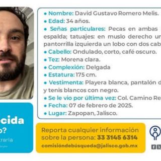 Buscan a David Romero; familia pide compartir información que lleve a localizarlo