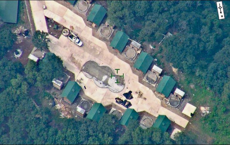 Toma aérea del escondite del capo, en el Batamote, Guasave. ESPECIAL