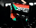 Durante el espectáculo del medio tiempo del Super Bowl, un bailarín fue detenido por ondear una bandera sudanesa-palestina. AP / Matt Slocum