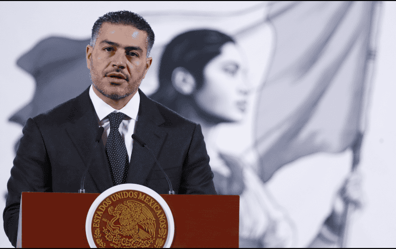 El titular de la SSPC destacó las acciones contra las drogas y armas en los municipios de Tijuana, San Luis Río Colorado y Culiacán. EFE/ M. Guzmán