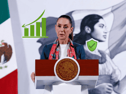 La presidenta de México, Claudia Sheinbaum, habla sobre la disminución de homicidios durante una rueda de prensa en el Palacio Nacional. EFE/ M. Guzmán