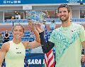 Sara Errani y Andrea Vavassori son los campeones defensores. AFP/J. Squire