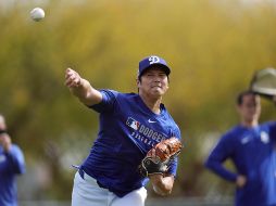 Shohei Ohtani reportó al primer día de actividades de pretemporada de los Dodgers. AP/R. Franklin