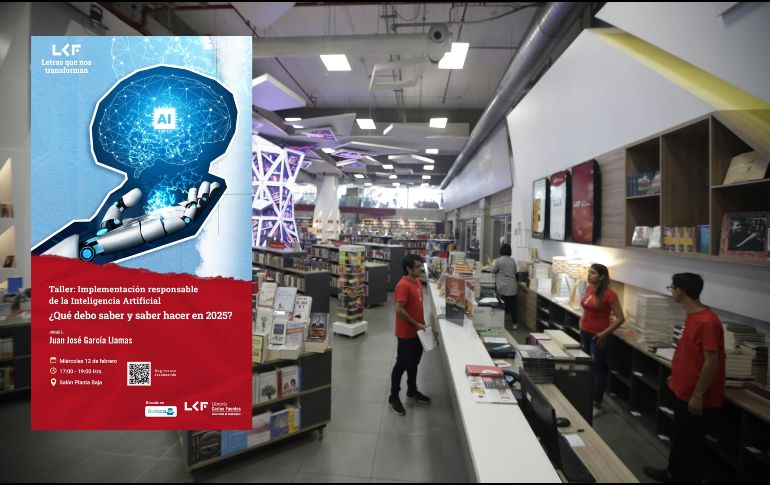 La Librería Carlos Fuentes invita el día de hoy a un taller sobre IA. EL INFORMADOR / ARCHIVO / ESPECIAL / Librería Carlos Fuentes