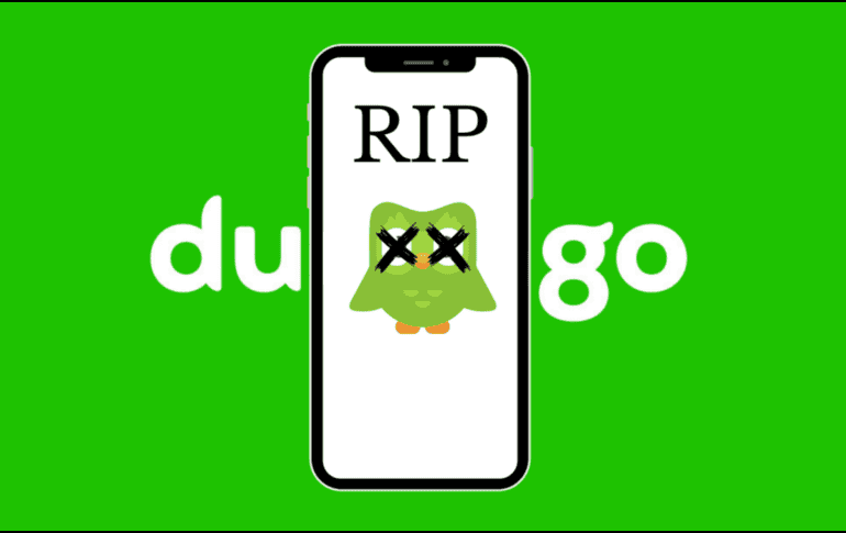 La mascota de la aplicación Duolingo 