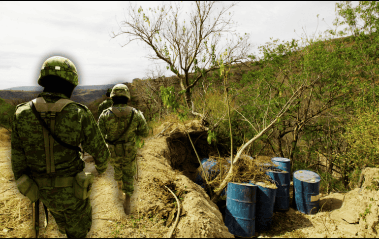 Los militares observaron contenedores, utensilios, tambos de plástico y de metal, costales, bidones y cilindro de gas entre otras cosas. EL INFORMADOR / ARCHIVO