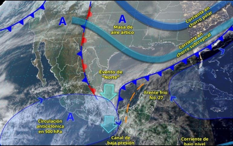 Las autoridades mantienen vigilancia en las regiones afectadas para prevenir afectaciones por inundaciones, deslaves y descenso de temperaturas. X/ @conagua_clima.