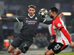 El mexicano Santiago Giménez se enfrentará por segunda vez a su ex equipo, el Feyenoord. AFP / J. Thys
