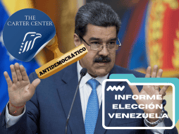 Centro Carter reafirma en informe final que elecciones de Venezuela no fueron democráticas. EFE/ R. Peña/CANVA.