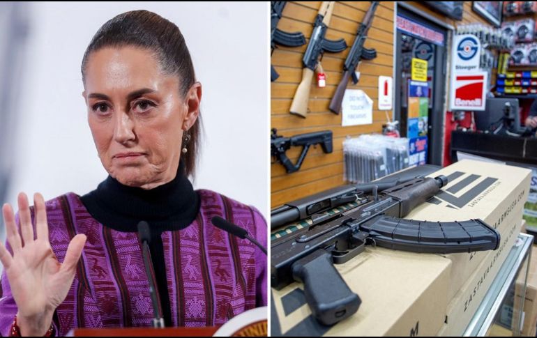 De acuerdo con la Presidenta, el Departamento de Justicia de los Estados Unidos reconoció que el 74% de las armas incautadas en México provienen de los Estados Unidos. EFE / I. ESQUIVEL / ARCHIVO