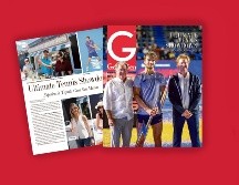 Esta semana en portada: Gustavo Santoscoy Arriaga, Tomas Machac y Gustavo Santoscoy García, organizdores y ganador del Ultimate Tennis Showdown (UTS). GENTE BIEN JALISCO / H. Figueroa