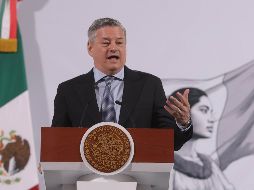 Ted Sarandos, director general de Netflix, en Palacio Nacional este jueves 20 de febrero. SUN / G. Pano