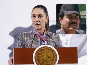 La Presidenta de México, Claudia Sheinbaum, durante "La Mañanera" en Palacio Nacional. ESPECIAL, EFE / S. Gutiérrez y AFP / ARCHIVO