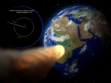 Según el cálculo de la trayectoria del asteroide, hay zonas del mundo que quedarían mayormente expuestas a los riesgos de impacto. ESPECIAL/Imagen de MasterTux en Pixabay EFE/NASA JPL/CNEOS