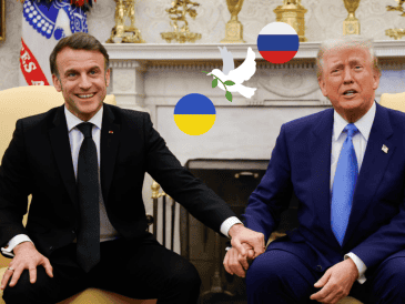 El presidente de Estados Unidos, Donald Trump, se reúne con su homólogo francés, Emmanuel Macron y hablan de la situación entre Rusia y Ucrania. EFE/L. Marin