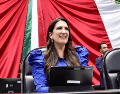 Kenia López Rabadán es una destacada política y abogada mexicana, miembro del Partido Acción Nacional. X/@kenialopezr