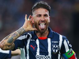 Sergio Ramos durante la celebración de su primer gol anotado con Rayados. IMAGO7