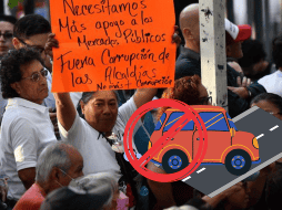 Los locatarios del mercado optaron cerrar la circulación de Calzada de Tlalpan a la altura de Viaducto. X / @merylbarr