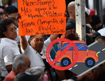 Los locatarios del mercado optaron cerrar la circulación de Calzada de Tlalpan a la altura de Viaducto. X / @merylbarr