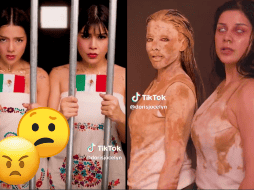 En el video, Doris Jocelyn e Ileana Velázquez replicaron con maquillaje algunas de las situaciones por las que pasan los migrantes en EU. ESPECIAL.