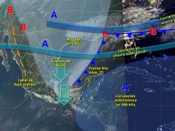 El frente frío número 33 se desplazará por el litoral del Golfo de México. X/ @conagua_clima.