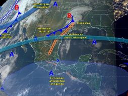 Una circulación anticiclónica en niveles medios de la atmósfera y el bajo contenido de vapor de agua continuarán favoreciendo un ambiente caluroso a muy caluroso en gran parte del país. X/ @conagua_clima.