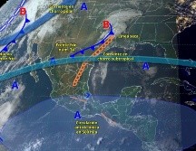 Una circulación anticiclónica en niveles medios de la atmósfera y el bajo contenido de vapor de agua continuarán favoreciendo un ambiente caluroso a muy caluroso en gran parte del país. X/ @conagua_clima.