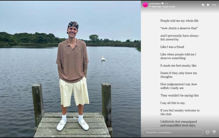 La salud mental de Justin ha sido objeto de debate en las redes en los últimos meses. Instagram: @justinbieber