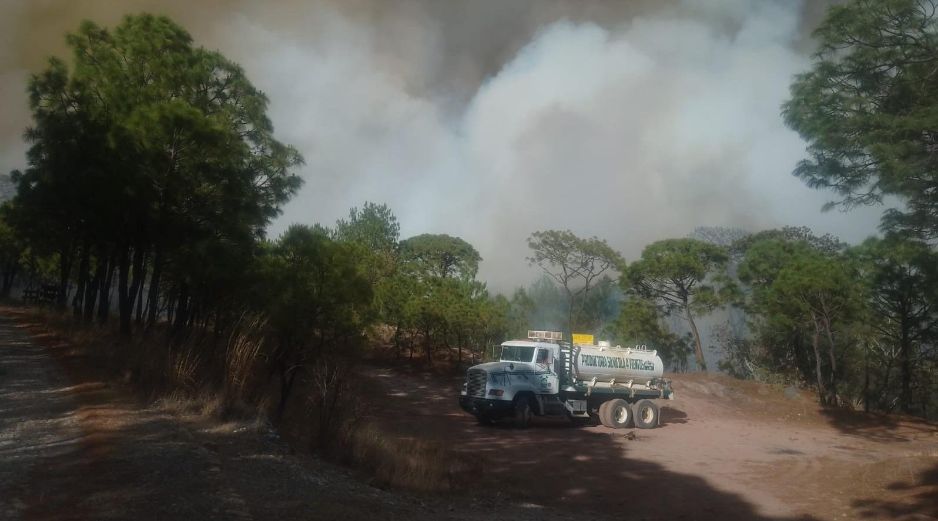 El operativo de combate cuenta con el apoyo de 10 elementos de staff, 38 vehículos y una aeronave. ESPECIAL / PC JALISCO