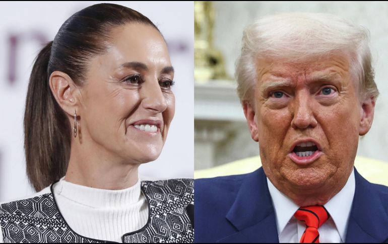 Claudia Sheinbaum y Donald Trump, presidentes de México y Estados Unidos, respectivamente. ESPECIAL / EFE y AP