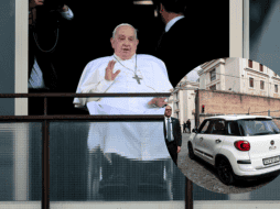 Antes de ser dado de alta, desde una ventana del hospital, Francisco agradeció a la multitud que lo esperaba. EFE/E. FERRARI EFE/EPA/A. CARCONI