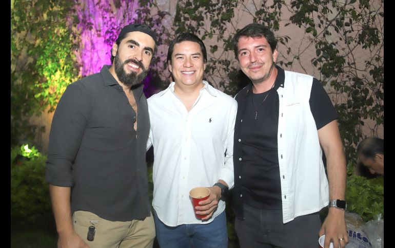 Raúl Mora, Vidal Mayorga y Edgard Cervantes. GENTE BIEN JALISCO/ Claudio Jimeno