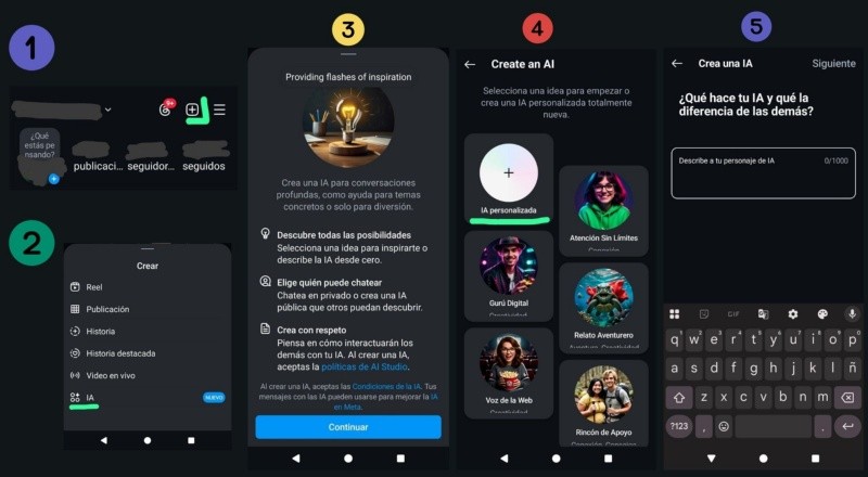 Configurar Chatbot de Instagram.  Captura de pantalla