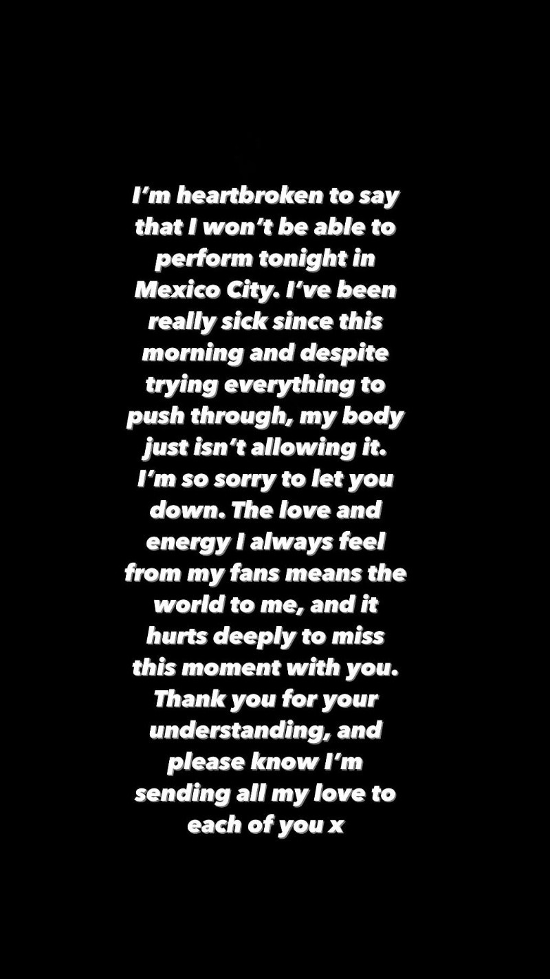 Mensaje de Zayn en historias de Instagram. Captura de pantalla. 