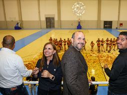 Karla Planter y Ricarod Villanueva en el coliseo olímpico. El Gimnasio de usos múltiples y la Unidad deportiva también forman parte de la primera etapa de la remodelación. EL INFORMADOR/H. Figueroa
