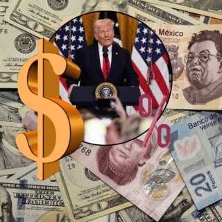 Peso mexicano CAE frente al dólar a la espera de aranceles