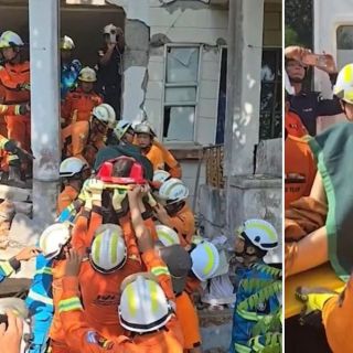 Rescatan a mujer mayor que pasó 91 horas bajo los escombros en Birmania (VIDEO)