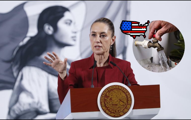 Sheinbaum aseguró que México cumplirá con el Tratado de Aguas con Estados Unidos pese a la sequía.  EFE/ Mario Guzmán