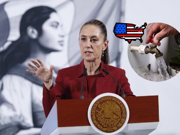 Sheinbaum aseguró que México cumplirá con el Tratado de Aguas con Estados Unidos pese a la sequía.  EFE/ Mario Guzmán